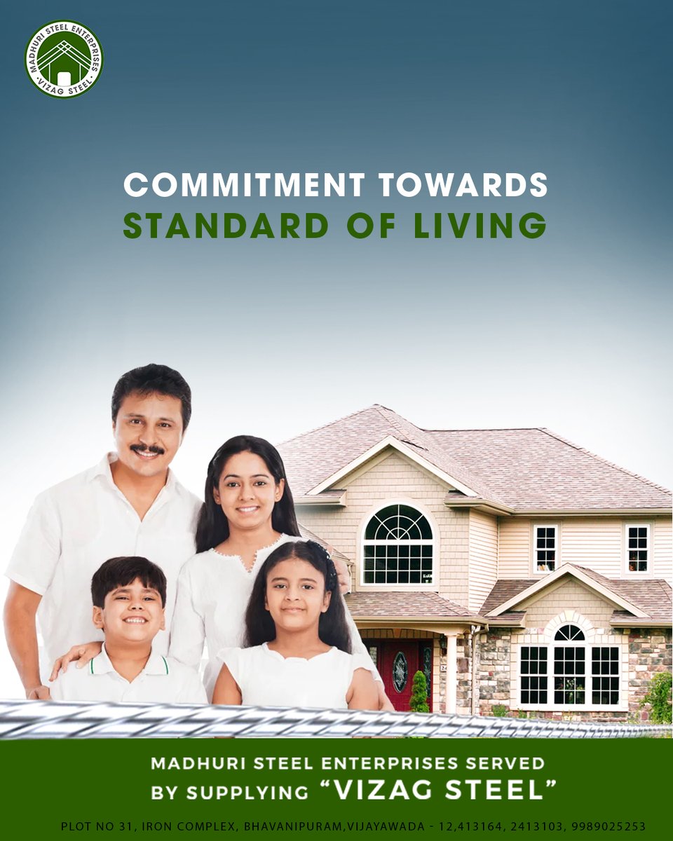 MadhuriSteel's tweet photo. Protect your home with the most durable steel. We are the strongest authorized dealers of Vizag Steel.

For more information call us on 2413164, 2413103, 9989025253
#madhuristeelenterprises #steelenterprises #steel #madhuri #vizagsteel #design #construction #apartments https://t.co/aanYq2RXvM