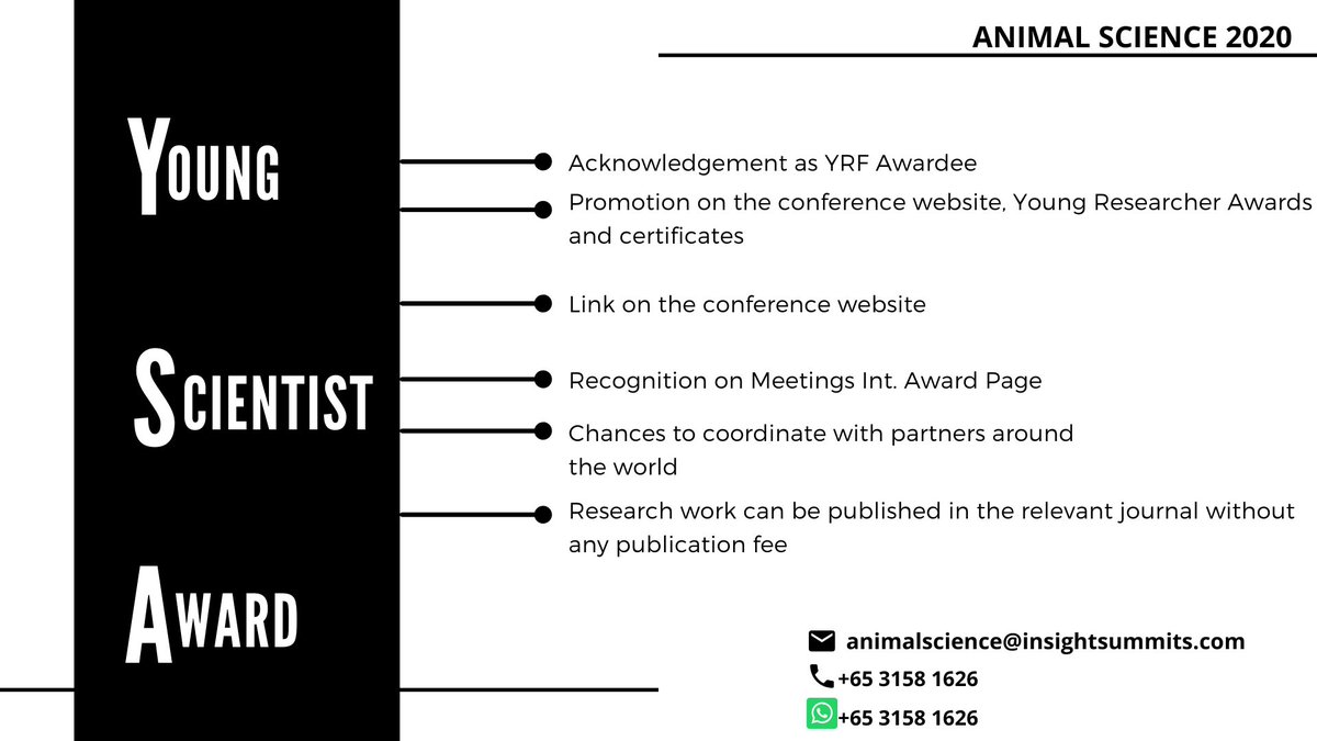MeetingsInt's tweet photo. The Young Scientist Award will provide a strong professional development opportunity for young researches in #animal_science and #veterinary by meeting experts at #Animal_Science_2020_conference
Visit: https://t.co/tI1FvBLclH
#Veterinary_Science #Animal_Science_conference https://t.co/HCWKlN68nJ