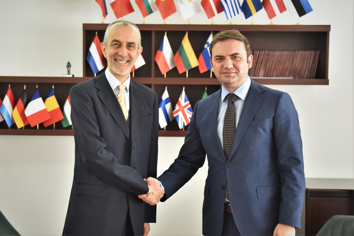 Bujar_O's tweet photo. Briefing w/ #Slovenia ambassador Milan #Jazbec, in view of the forthcoming visit of @ZidanDejan, the president of #DržavniZbor, making the final preparations for the signing of the 🇲🇰-🇸🇮 memorandum for cooperation https://t.co/ntnMxlO3i9