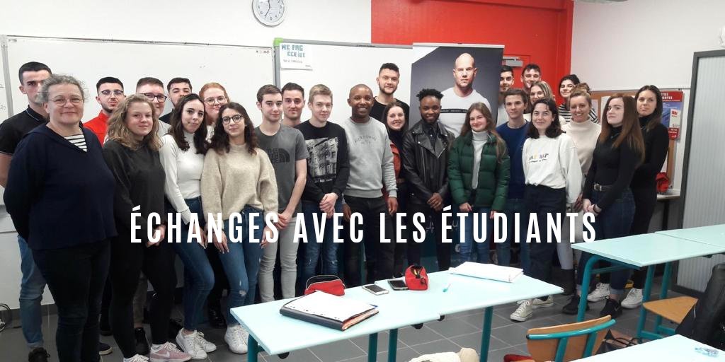 SoussouWear's tweet photo. Un beau moment passé aux côtés des BTS du Lycée La Germinière de Rouillon à échanger sur la thématique de l'entreprenariat! #Entrepreneur #soussou #partage #transmission #sportswear #ensemble https://t.co/gcjvMtNI1n