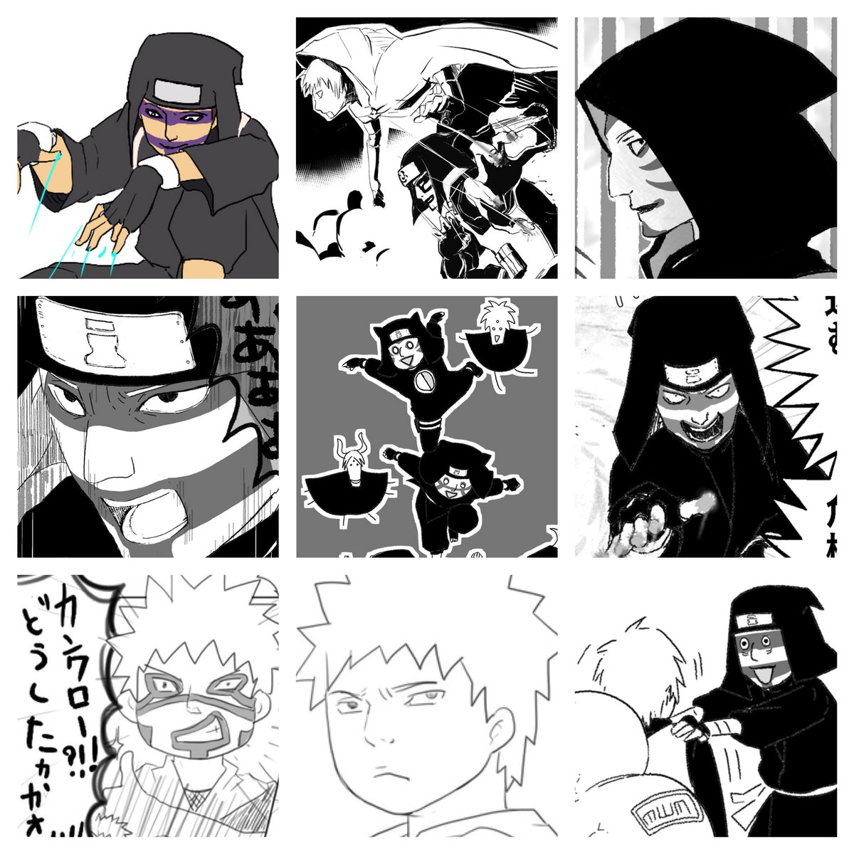 そして、これだけの枚数がありながらカンクロウが居ないんですよね。まさかのですよ。いやぁ驚いた。まさかのカンクロウいないじゃん...
悲しいじゃん...悲しいから私が描いたカンクロウを... 沢山貼るじゃん...悲しいじゃん...カンクロウ...