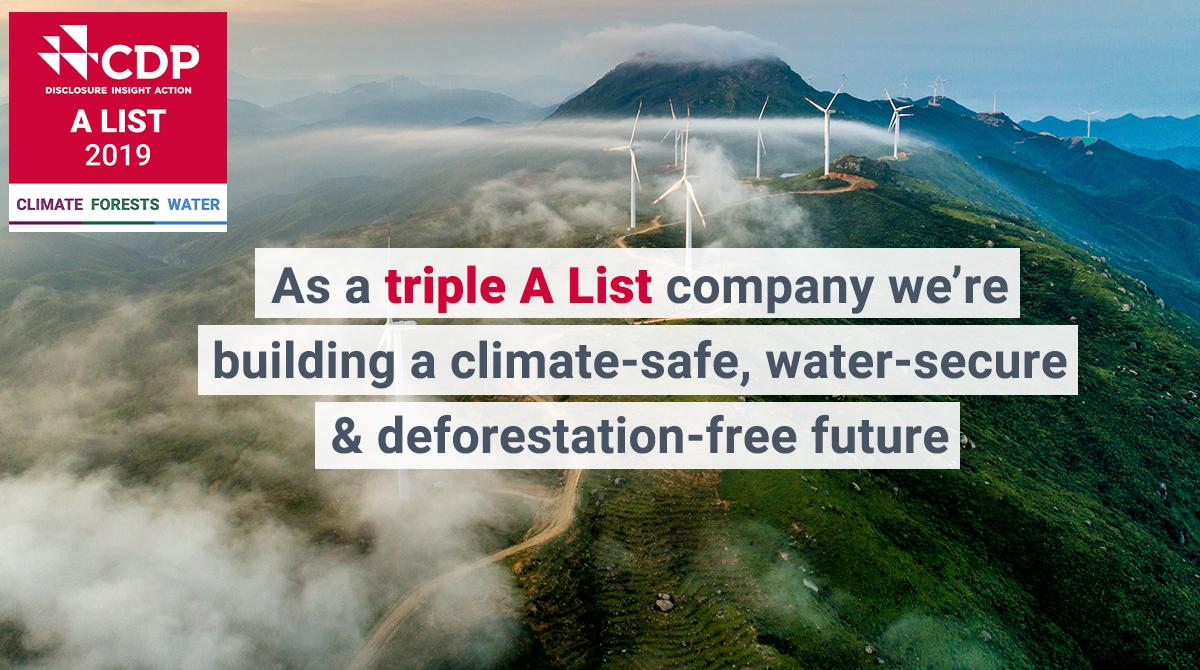 Delighted that @Unilever has received a triple ‘A’ score for sustainability
leadership from @CDP, recognising our actions to mitigate climate risk, protect forests and enhance water stewardship. #CDPAList #ClimateAction