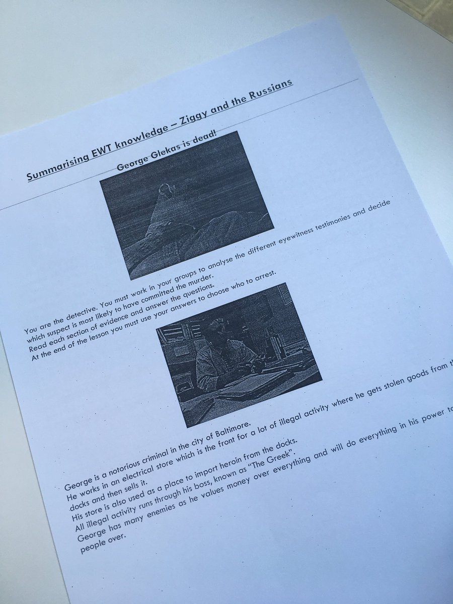 Today y12 students have been solving a murder using their understanding of eyewitness testimony research #whodunnit