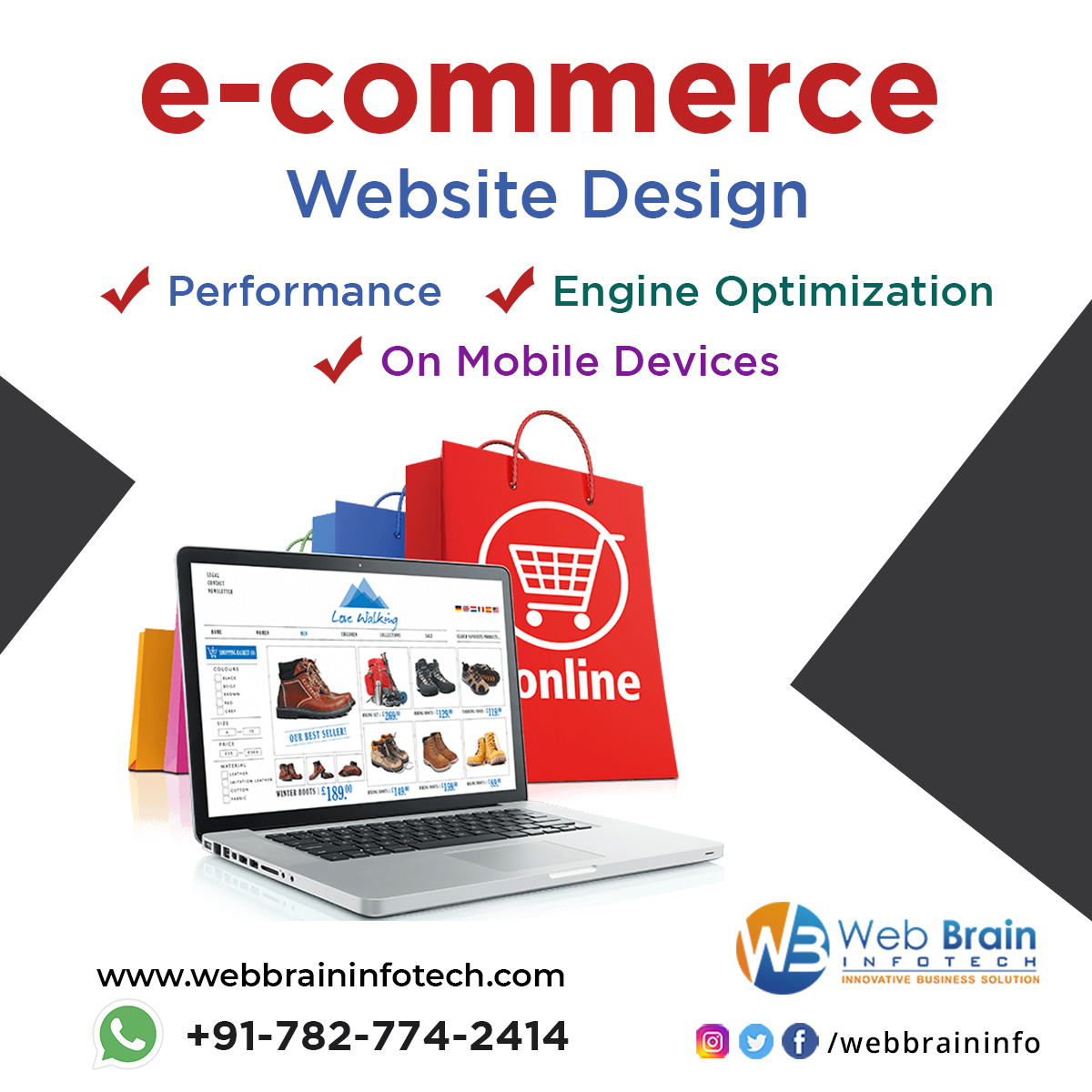 We are an experienced #ecommerce #websitedesign company in Delhi. We are geared up to assist your #company hit upon a #customsolution for your #website needs.

Call/WhatsApp us at +91-7827742414

webbraininfotech.com/ecommerce-webs…

#ecommercedesign #ecommercedevelopment #ecommercewebsite