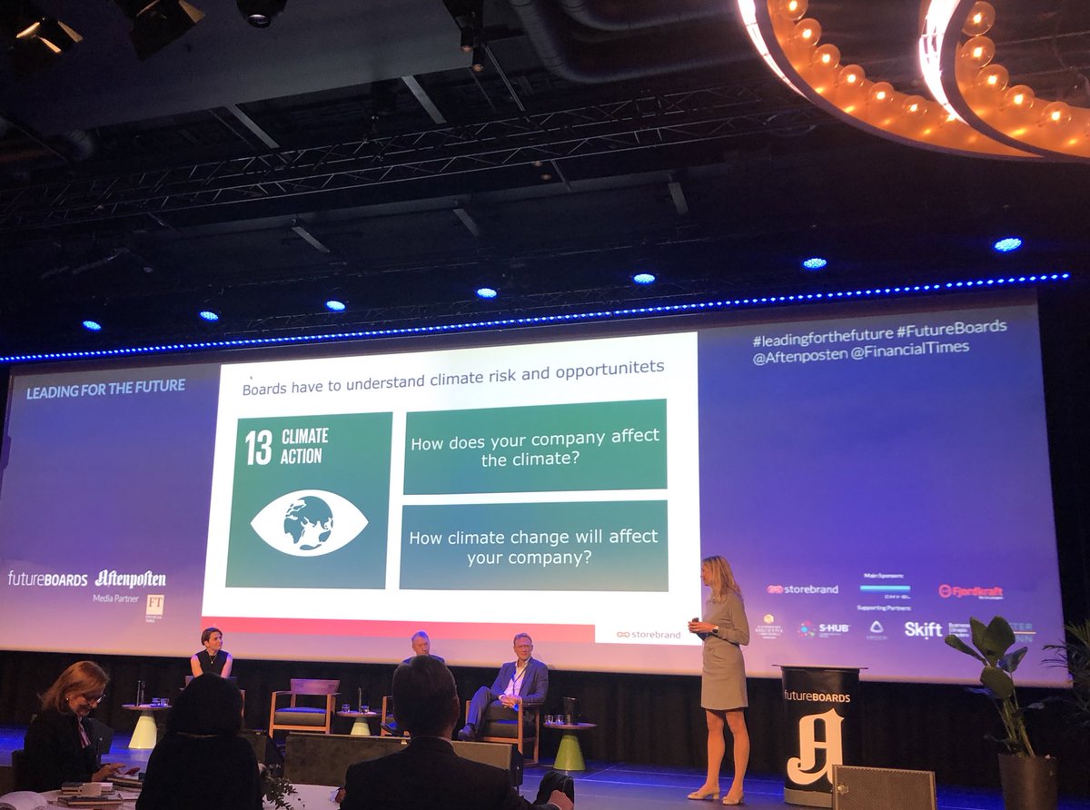 ‘Boards have to understand climate risk and opportunities’ - well said <a href="/kgisdahl/">Karin Greve-Isdahl</a> #Leadingforthefuture <a href="/Aftenposten/">Aftenposten</a>