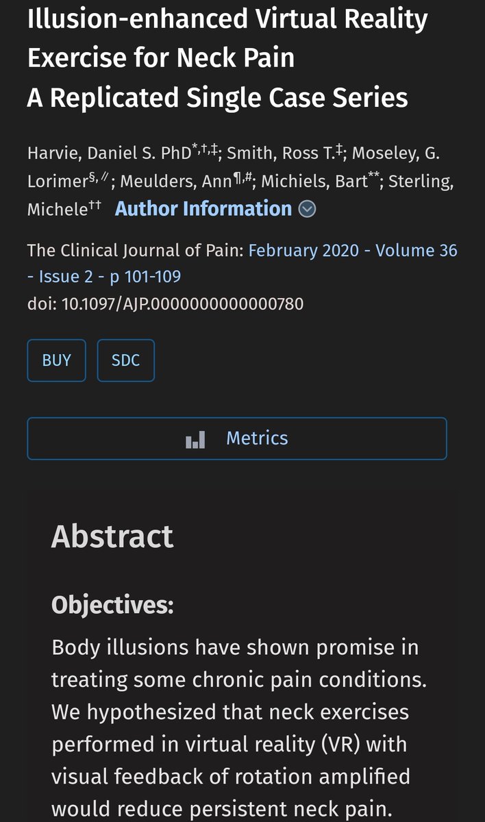 EHP_Maastricht's tweet photo. Exciting new paper by our @meuldersann and colleagues on a #VirtualReality #exercise for neck #pain!
@DanielHarvie @MicheleSterlin7 https://t.co/IvRWp3EqLg