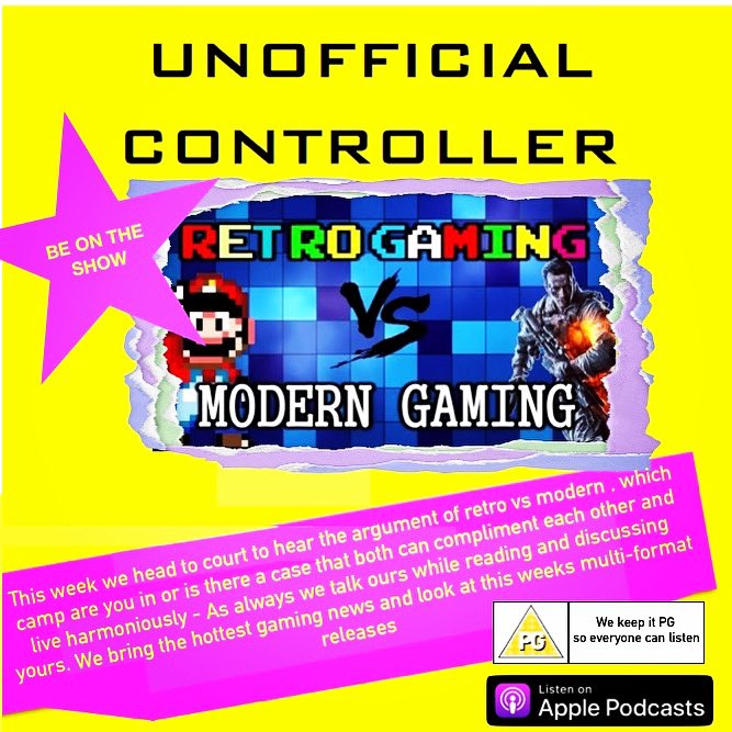 Unofficialcont1's tweet photo. Just us up below with your thoughts on #retrogaming vs modern gaming ? Don’t forget this week #stingraysboot is back as we look at your best pickups as always we bring the latest gaming news and this weeks new release highlights #RETROGAMING #gaming #nintendo #sega https://t.co/28D0POcJCN