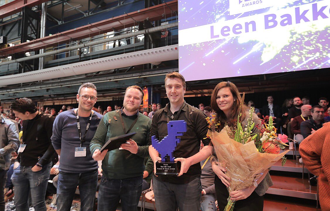 FriendsofSearch's tweet photo. Winners of the very first Friends of Search Awards have been announced! Congrats: best SEO @SlimsterNL and best PPC @leenbakker looking forward to the presentations of the cases later today! #fos20 #ppc #seo https://t.co/Ubv1WQb7kJ