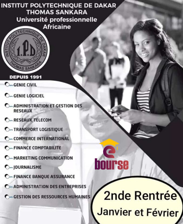 EbourseSN's tweet photo. 🔖Avec e-bourse obtenez une bourse d'étude à IPD Thomas Sankara en cliquant sur ce lien
➡️➡️ https://t.co/nrS318pzmI
☎️ 77 846 55 53 (WhatsApp)
#E_Bourse #Kebetu #Senegal #Education #Formation #FormationProfessionnel #BoursesDetudes #EnseignementSuperieur https://t.co/anpAd59LpF
