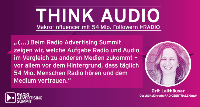 radio_ad_summit's tweet photo. „Vertrauen, Glaubwürdigkeit&amp;Verantwortung nehmen für Medien, Unternehmen und Marken in der Zielegruppenansprache einen immer größeren Stellenwert ein. (...)“, sagt Grit Leithäuser, Geschäftsführerin der @Radiozentrale und fasst kurz zusammen, was Sie beim #RAS20 am 23.4. erwartet https://t.co/ywhi7CJPjI