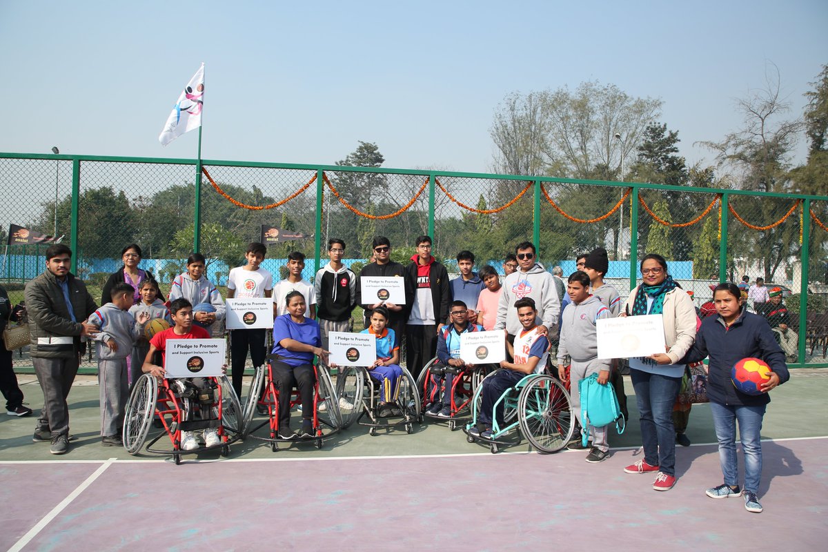 AssistHoop's tweet photo. @ASSIST collaborated with Greater Noida Industrial Development Authority to organised a 3 X 3 Basketball Tournament at Greater Noida Carnival 2020. Differently abled students participated along with other students in the Inclusive Zone Basketball exhibition match. https://t.co/Bft1J0dlG5