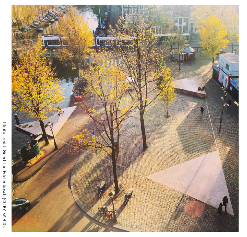 Picture of Homomonument in Amsterdam, initially dedicated to gay and lesbian victims of Nazism.