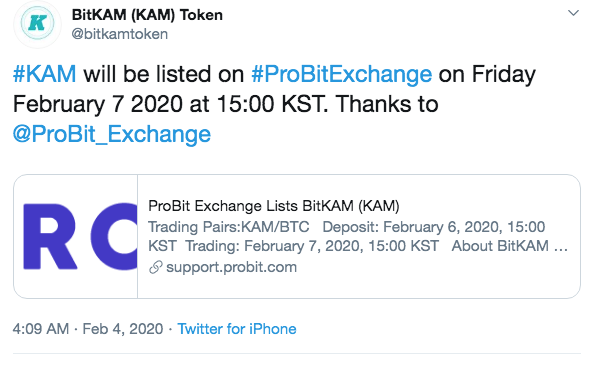 RadioSilentplay's tweet photo. $UAMM .0039 Huge News Out! CEO Michael Lajtay ERC20 native #bitkam advisor Bitkam is now live #SWFTBlockchain will be added to @ProBit_Exchange on Feb 7
Please follow @bitkamtoken and @ProBit_Exchange for more details
@bitkamtoken is breaking out
Next @bitkamexchange launch https://t.co/SDmgONmqNp