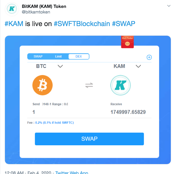 RadioSilentplay's tweet photo. $UAMM .0039 Huge News Out! CEO Michael Lajtay ERC20 native #bitkam advisor Bitkam is now live #SWFTBlockchain will be added to @ProBit_Exchange on Feb 7
Please follow @bitkamtoken and @ProBit_Exchange for more details
@bitkamtoken is breaking out
Next @bitkamexchange launch https://t.co/SDmgONmqNp