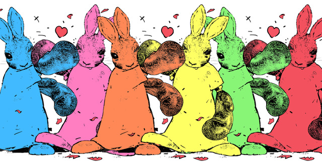 The United Colours of Bunny Town - available from 8/2! #cliftonfineart