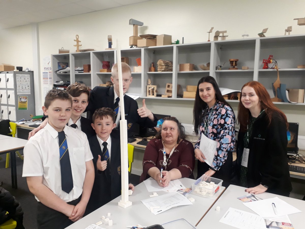 City's Lego Tower Challenge @thestanwayschool with @CountrysideProp <a href="/GoConstructUK/">Go Construct</a> #Construction #citb  @WIConstruction