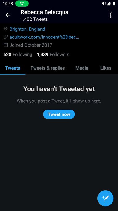 Apparently I have made 1,402 tweets, and also I've never tweeted anything. Twitter is a little confused<a href="/tag/newglasses"class="tags"><span>#newglasses</span></a>