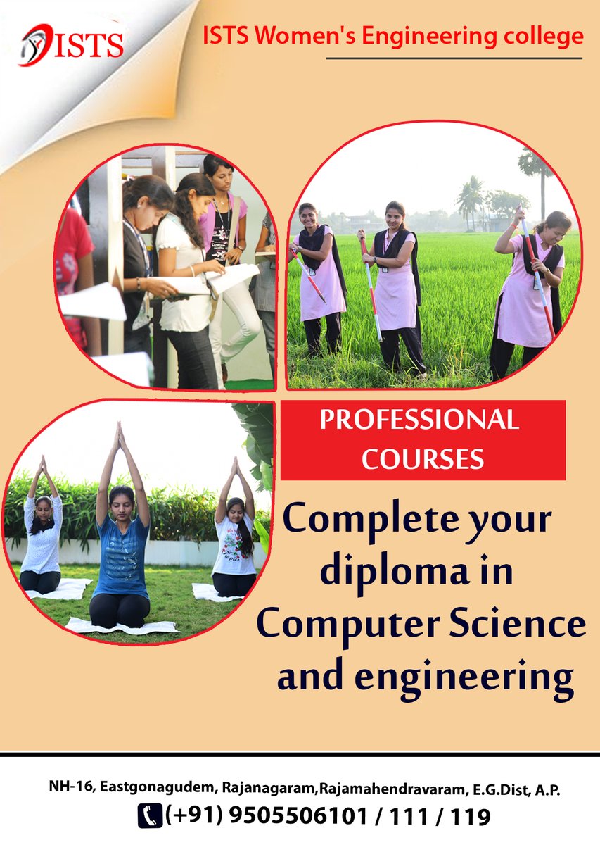 CollegeIsts's tweet photo. Complete your diploma in computer science engineering college.
https://t.co/dOPdrdUBXg
#andhrapradesh #ISTS #womens #college #rajanagaram #EngineeringCollege #professional https://t.co/L9eO44Rwjs