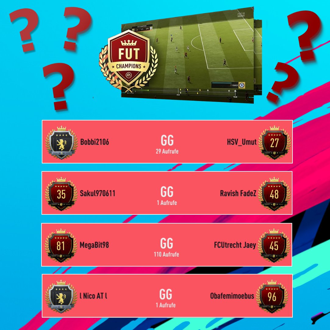 petkusTV's tweet photo. Welches #FUTChampions Channel Match möchtet ihr gerne als nächstes bei uns auf #Youtube sehen?

@Bobbi2106 vs. @UmutFIFA 
@Sakulofficial vs. @BoekerEnrico 
@MegaBit98 vs. #Jaey
@lnicoatl vs. @LukasMobus 

Abstimmung in den Kommentaren 🙂👇 https://t.co/Xo8qH6gaiQ