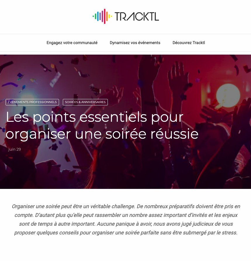 tracktl's tweet image. Organiser une soirée peut être un vrai challenge.

Le lieu, la musique, l’éclairage (souvent négligé)... pour créer l’ambiance de votre soirée, rien ne doit être laissé au hasard !

@tracktl vous donne quelques conseils pour organiser l’événement parfait !
#music #event #tracktl