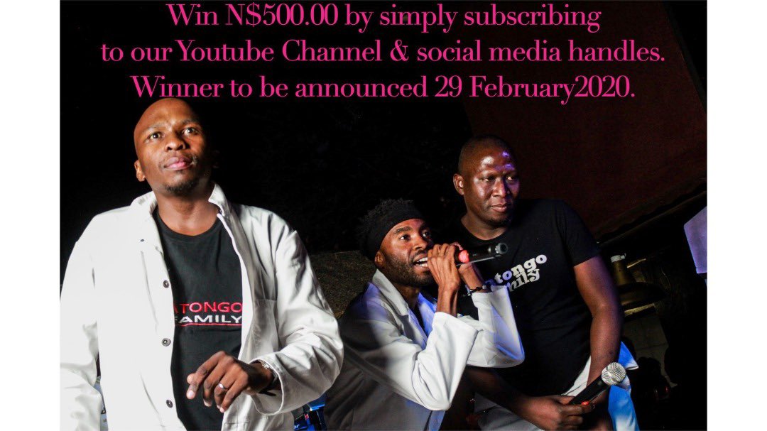 FamilyMatongo's tweet photo. C O M P E T I T I O N   TIME 
Win N$ 500 by Simply Subscribing to Our YouTube Channel (Link In Bio) &amp; Social Media Handles.
What You Need to Do :
1. Follow Our Page
2. Subscribe Our YouTube Channel 
3. Share this Page and Tag Us Into Your Post.
4. Tag 5 Friends into This Post. https://t.co/S8rGB4SRFn
