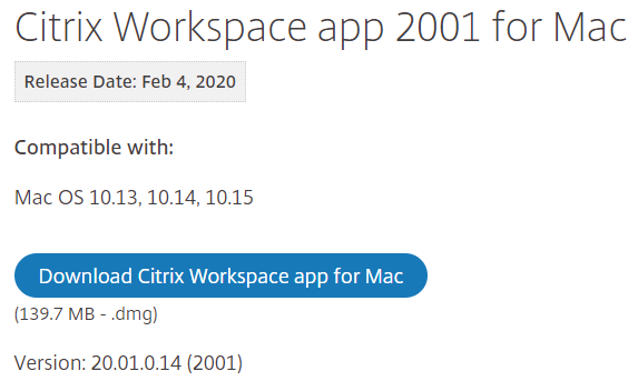 citrix on mac 10.15