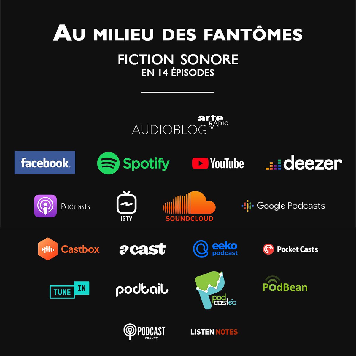 Il y a quelques mois, sortait Au milieu des fantômes, polar sonore qui réunie tout un tas de gens bien :) cette petite fiction est toujours à l’écoute ! 

audioblog.arteradio.com/blog/137394/au…

#podcast #fiction #fictionsonore #sonore #polar