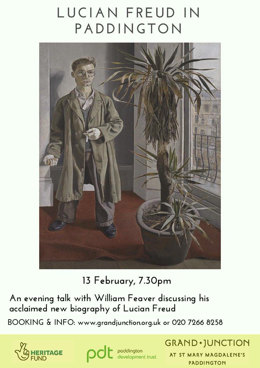 grandjunctionW2's tweet image. Join #William #Feaver on 13th February sharing stories of #Lucian #Freud's time in #Paddington, from his acclaimed biography of Freud's early years. Low income £4 tickets available. @Arts_Culture_G @Fineartslondon @ArtsLdnNews @LondonArtsFest_