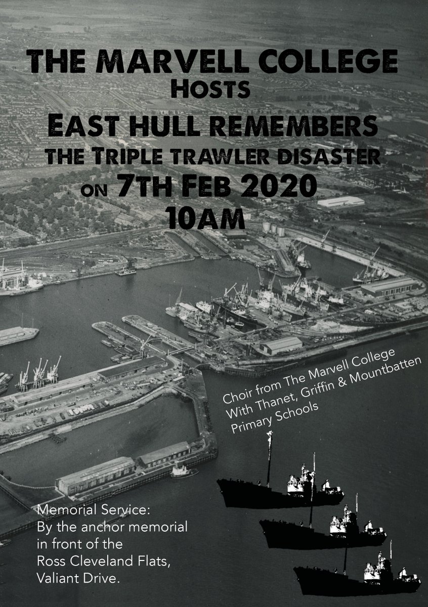 HistoryTroupe's tweet image. Join @TMCHull #Choir @thefishmish @Apostleshipsea  @ThanetPrimary @griffinprimary @MountbattenPrim this friday at the anchor memorial in front of the Ross Cleveland Flats to remember those on the St Romanus, the Ross Cleveland and the Kingston Peridot lost at sea. All welcome