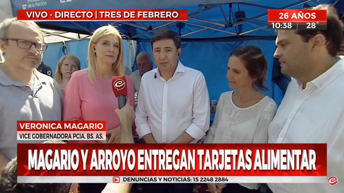 magariovero's tweet photo. 📺 | El #PlanAlimentAR responde a un objetivo central de nuestro Gobierno: terminar con el hambre que hoy forma parte de la realidad de miles de familias bonaerenses.  

Muchas gracias a @CronicaTV por la entrevista durante la entrega de tarjetas en @Municipalidad3F. https://t.co/wEkGKyEhhN