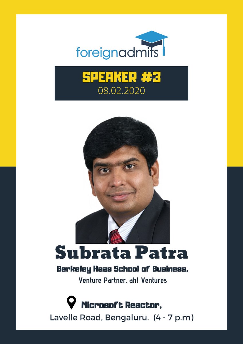 Subrata is an alumnus if UC BERKELEY, HAAS School of Business