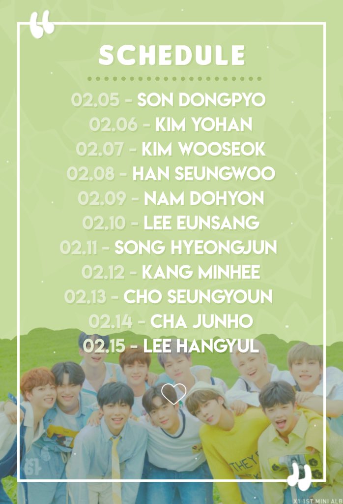 x1global101's tweet photo. Join the #11DaysWithX1 challenge to show how much you love and cherish each X1 members. 

The love of One Its for X1 is limitless.
But are you ready to prove that once again? 

Read the posters for more info ♡

#새그룹_원하는원잇_모이는중
#Oneits_enroute_toNewX1
@x1official101 https://t.co/0XKXAAeQH4