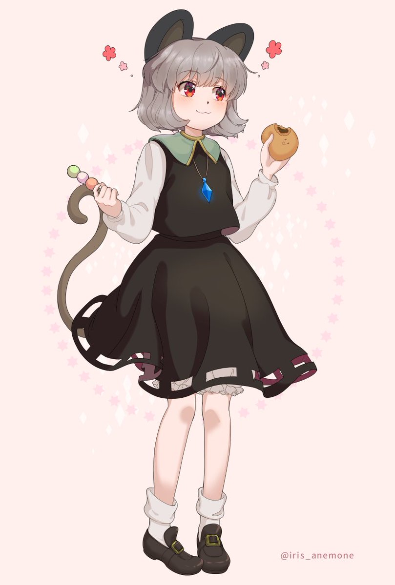 nazrin 1girl animal ears tail food solo mouse ears wagashi  illustration images