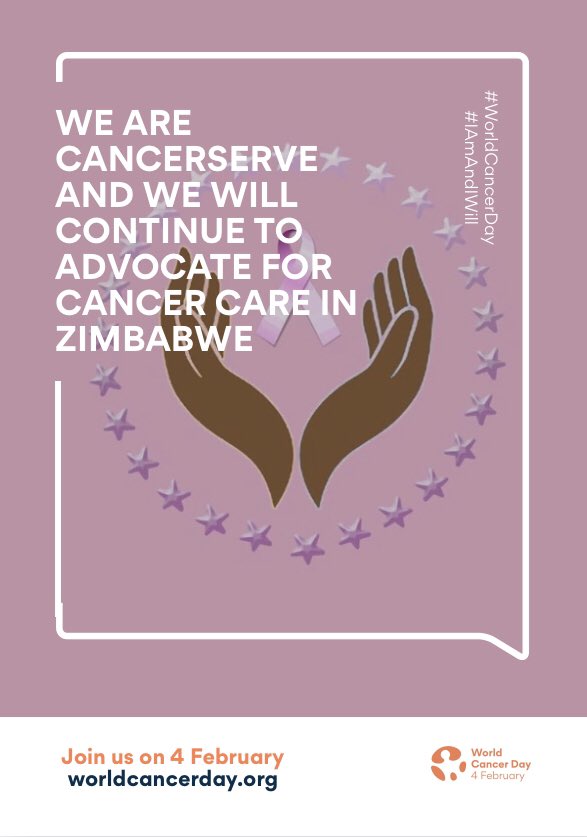 cancerserve_zw's tweet photo. Today is World Cancer Day! The theme is “I am and I will”. 

Tell us, who are you and what will you do in the fight against cancer.

Join us in the fight against cancer. Our merchant code is 282856. https://t.co/cJ7phQQdEp