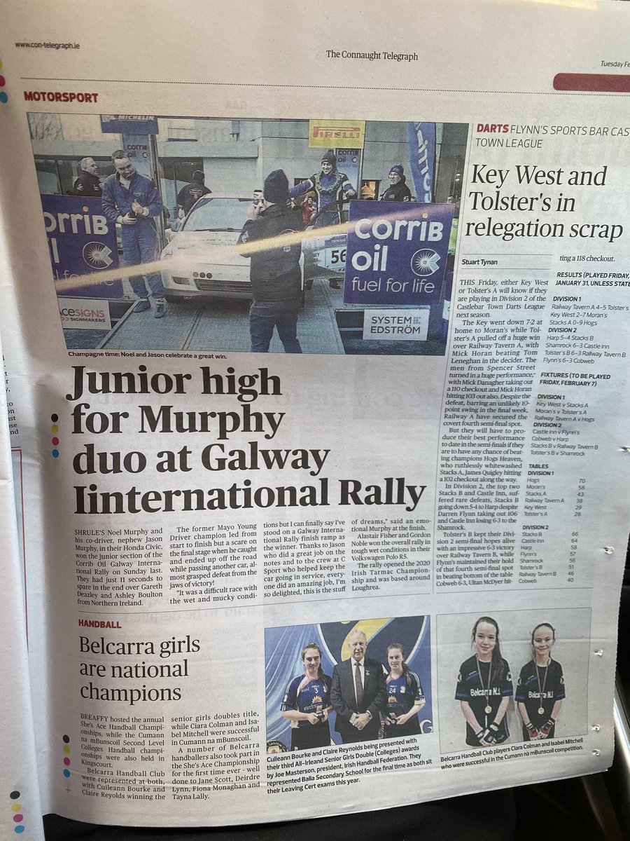 Junior High for #MurphyMotorsport in today’s <a href="/thecontel/">Connaught Telegraph</a>