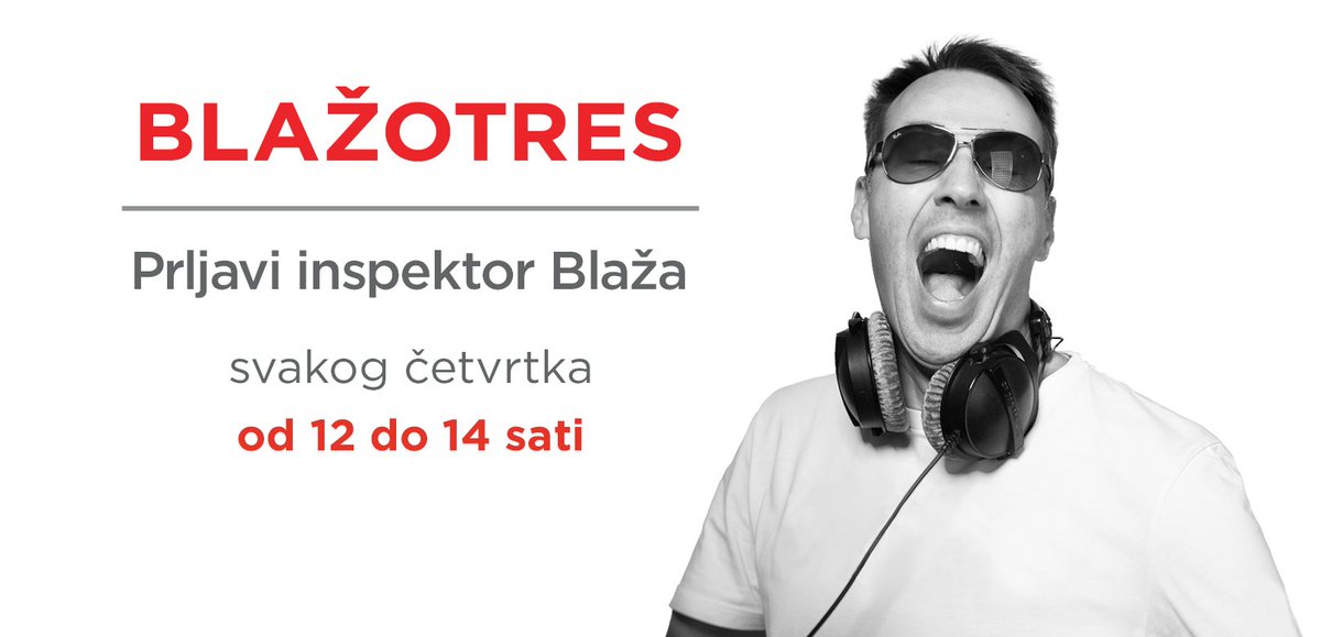 LagunaEtar's tweet photo. BLAŽOTRES!

Šou program Prljavog inspektora Blaže kakav ste dugo čekali (a možda i niste) možete da slušate svakog četvrtka od 12 do 14 na Radio Laguna 93,7

BLAŽOTRES na 93.7 Rihtera - u etru od 13.2. #ludilo https://t.co/GjXHvd0tnM
