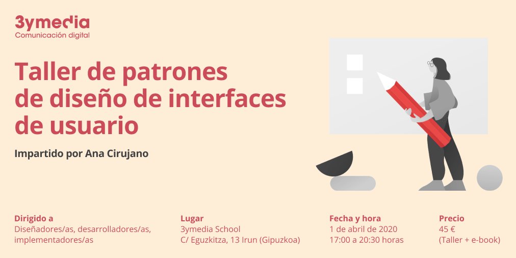Taller de patrones de diseño de interfaz de usuario impartido por Ana Cirujano
