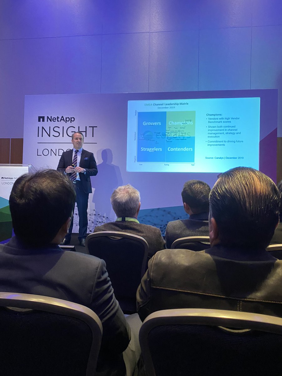 mayazakhour's tweet photo. Our EMEA Channel VP sharing with our partners our Channel strategy and latest market perspective. Great to see @kerr_kristian rocking the stage😊 #NetApp #NetappInsight2019 https://t.co/y7dyRf40wm