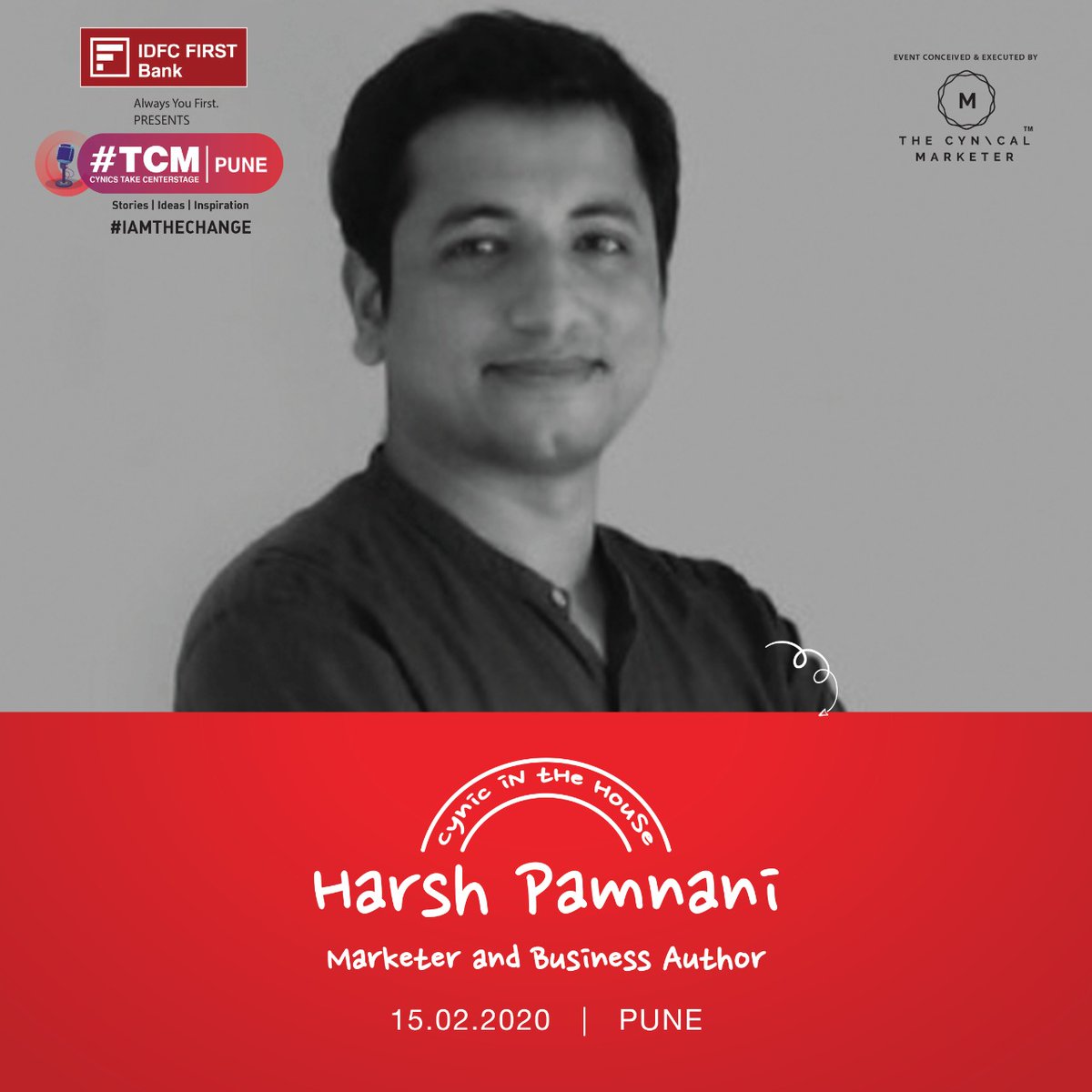 Hashtag_TCM's tweet image. We are excited to announce our #CynicalSpeaker Harsh Pamnani : Marketer &amp;amp; Business Author for #TCMPune on 15th Feb 2020.

Book #YourTickets Now👉 bit.ly/HashtagTCMPune
.
.
#TCM #HashtagTCMMumbai #CynicsTakeCenterstage #Cynics #thecynicalmarketer #inspirations #IAMTHECHANGE