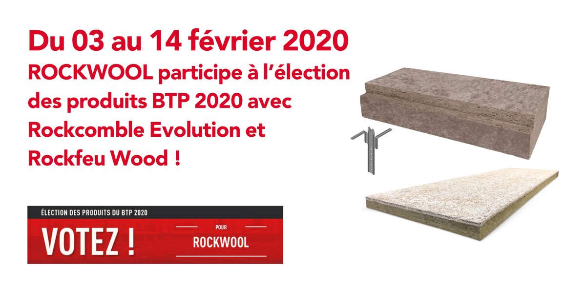 ROCKWOOL_France's tweet photo. đ AprĂšs avoir reçu le prix de lâ#innovation par les professionnels du BTP 2019 pour #RockplusPremium, faudrait-il s'arrĂȘter lĂ ? #ROCKWOOL participe Ă nouveau au concours #SAGERET. Votez pour #RockcombleEvolution et #RockfeuWood đ€đ
https://t.co/LJqj4nXDj3 https://t.co/CqTQdkn0sD