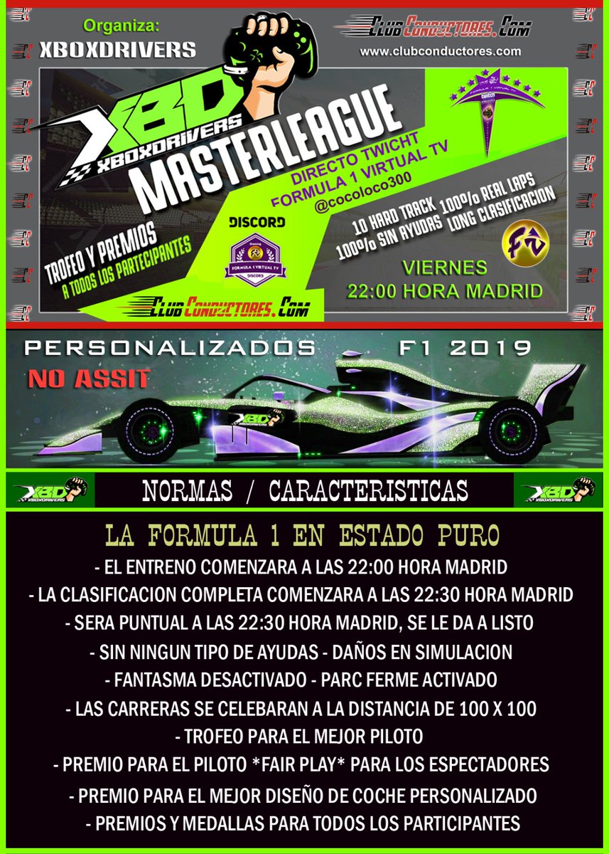 XboxDrivers's tweet photo. Viernes 7 se cierran las inscripciones. Información i inscripciones: https://t.co/5NbUb0o9OZ https://t.co/6DR3LdqyJ6