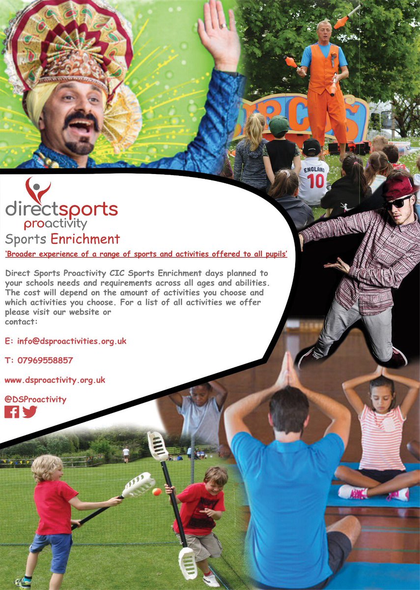 EmpowerActCIC's tweet photo. Do you want something different for your school? Are you looking for new activities and experiences for the children? #DSProactivity can tailor make a #SportsEnrichment day to suit your needs! Visit https://t.co/EsOBIkLhGa for more information. #Physical and #Mental #Wellbeing https://t.co/29gpKRznau