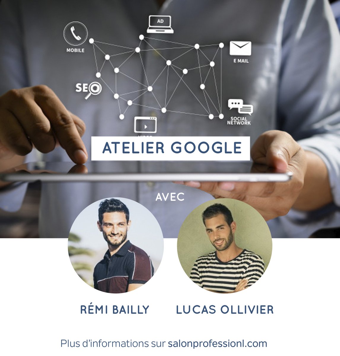 Vous souhaitez booster votre projet sur le web ? Participez à l'atelier Google animé par @Remib_Seo et <a href="/lucasollivier05/">Lucas OLLIVIER</a> 
Rdv vendredi au salon #ProfessionL, à l'Hôtel de Ville de Bordeaux
Inscription gratuite salonprofessionl.com/bordeaux
#SEO #reconversion #google #professionL