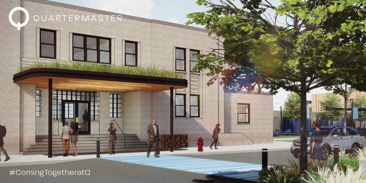 theqphl's tweet photo. 1920 bricks, 2020 style - the new green entryway for our gatehouse. Not a bad first impression as you enter the Q campus. #ComingTogetheratQ  #TransformationTuesday https://t.co/vIBOl9N8hk