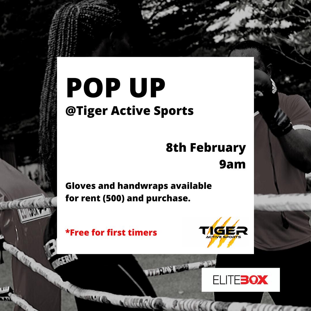 TigerSportsNG's tweet photo. Where are all the #Boxing enthusiasts?
If you have always wanted to try out some boxing 🥊 gloves and moves, then this is for you.
Don't miss it. #ThisSaturday @TigerSportsNG #Sangotedo
POWERED BY #EliteBox
#TAS #LivePlaySport #Boxing #Lagos #Lekki #IbejuLekki https://t.co/uGUO66EtQE