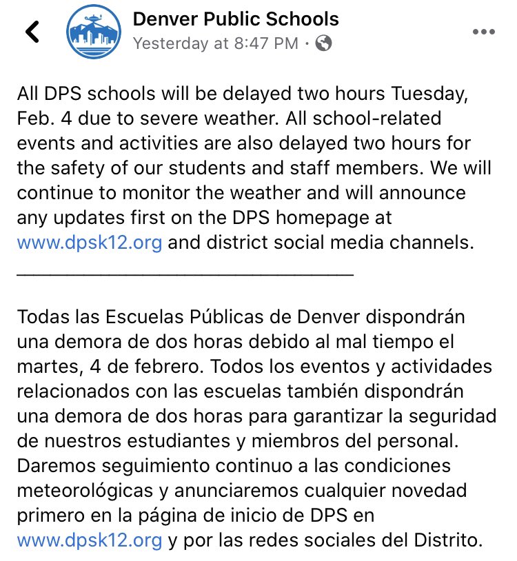 Good morning JHAE, Buena Dias,
We are delayed two hours this morning...have a safe drive in.