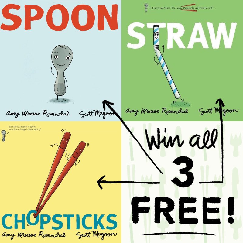 GIVEAWAY🚨ALERT! STRAW by @missamykr is out TODAY & 2 celebrate 🎉  I’m giving away a 3-BOOK SPOON series set SIGNED by yrs trly. Like, RT &/or Follow for chance to win! Winners announced 2/08/20 🕙PM EST. US addresses only. Thanks & 🍀!@DisneyBooks  #giveaway #sipsiphooray 🥤