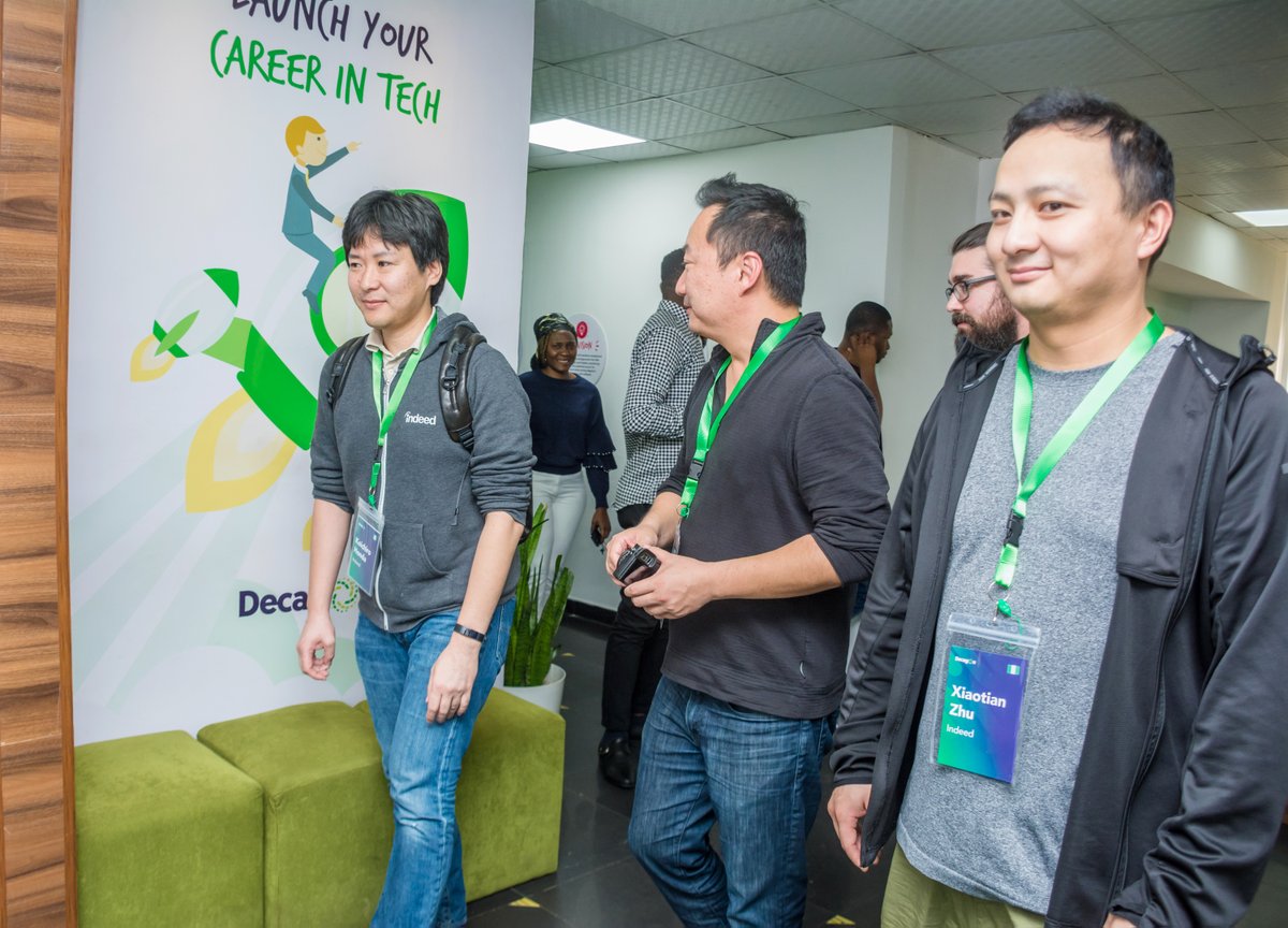 DecagonIns's tweet photo. ⚡️Next was a tour of DecagonHQ. During the tour, the @indeed team connected with our #Decadevs and other members of our team.
#IndeedAtDecagon https://t.co/ZmZDxfZzka