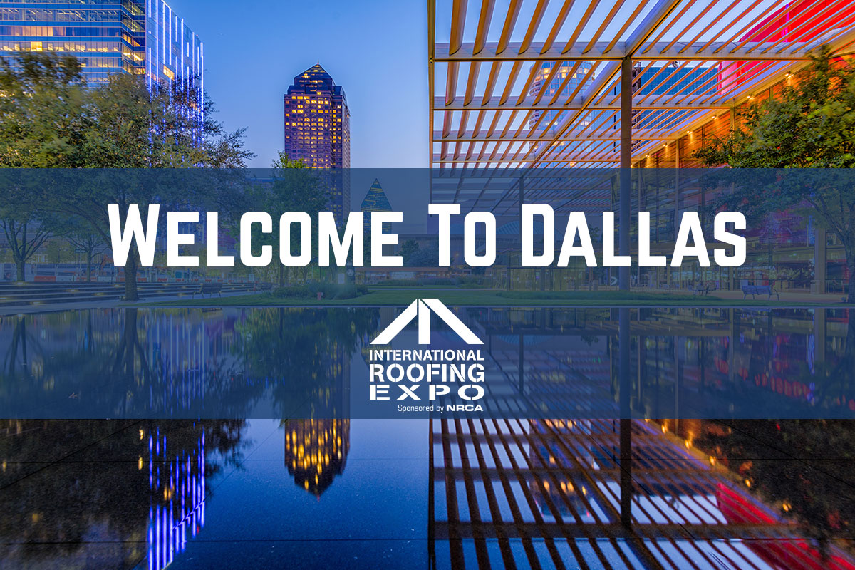 RoofingExpo's tweet photo. Welcome to opening day of IRE 2020! Today is packed with lots of fun events including the keynote speaker and the Welcome Party. Make sure to share your photos during the show and tag us on social media - @RoofingExpo #RoofingExpo https://t.co/O3xbPPl4IJ