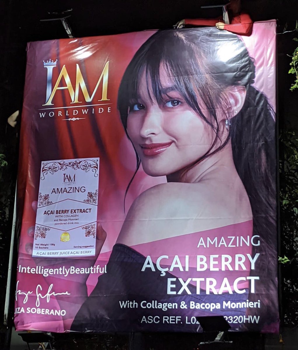 Wow  kinakabit na yung aming Newest Billboard Liza Soberano ❌ Acai Berry Extract

#iAMWorldwide #AcaiBerry #AmazingProduct
#LizaSoberano